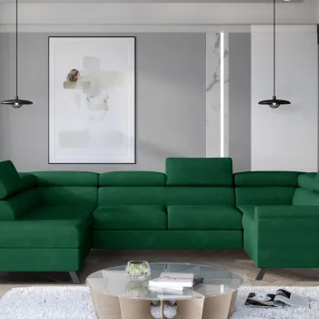 Coltar extensibil dreapta 4 locuri ELTAP, Esc-31, Escada, 336x200x92 cm, lemn/poliester, verde inchis imagine