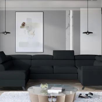 Coltar extensibil dreapta 4 locuri ELTAP, Esc-35, Escada, 336x200x92 cm, lemn/poliester, gri antracit imagine