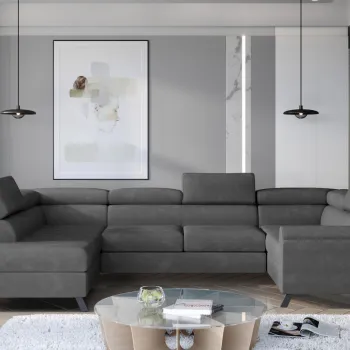 Coltar extensibil dreapta 4 locuri ELTAP, Esc-39, Escada, 336x200x92 cm, lemn/poliester, gri inchis imagine