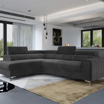 Coltar extensibil dreapta 4 locuri, ELTAP, Lau-37, Laurence, 278x205x92 cm, lemn/poliester, graphite imagine