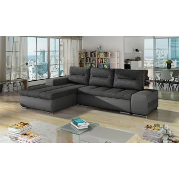 Coltar extensibil dreapta 4 locuri ELTAP, Ov15, Ottavio, 275x180x85 cm, lemn/poliester, gri inchis/gri imagine