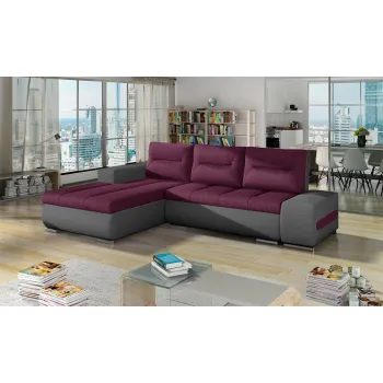Coltar extensibil dreapta 4 locuri ELTAP, Ov17, Ottavio, 275x180x85 cm, lemn/poliester, violet inchis/gri inchis imagine