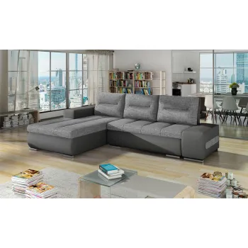 Coltar extensibil dreapta 4 locuri ELTAP, Ov23, Ottavio, 275x180x85 cm, lemn/poliester, gri/gri inchis imagine