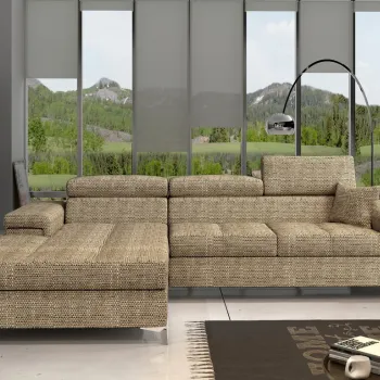 Coltar extensibil dreapta 4 locuri ELTAP, Ric-24, Ricardo, 281x205x88 cm, lemn/poliester, bej imagine