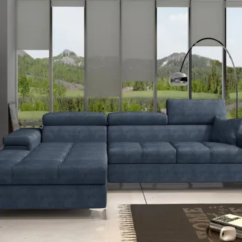 Coltar extensibil dreapta 4 locuri ELTAP, Ric-29, Ricardo, 281x205x88 cm, lemn/poliester, albastru imagine