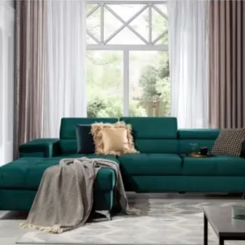 Coltar extensibil dreapta 4 locuri ELTAP, Ric-56, Ricardo, 281x205x88 cm, lemn/poliester, verde inchis imagine