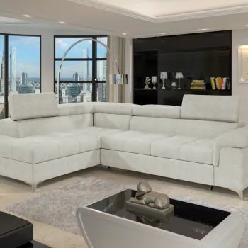 Coltar extensibil dreapta 4 locuri ELTAP, RT-01AMO, Eridano, 275x202x88 cm, lemn/poliester, bej deschis imagine