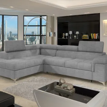 Coltar extensibil dreapta 4 locuri ELTAP, RT-03MAN, Eridano, 275x202x88 cm, lemn/poliester, gri deschis imagine