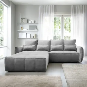 Coltar extensibil dreapta 4 locuri ELTAP, RT-04NU, Campo, 265x196x88 cm, lemn/poliester, gri inchis imagine