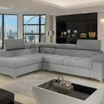 Coltar extensibil dreapta 4 locuri ELTAP, RT-04RAQ, Eridano, 275x202x88 cm, lemn/poliester, gri deschis imagine