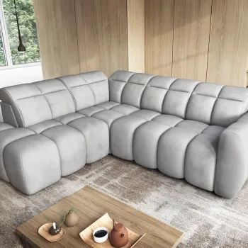 Coltar extensibil dreapta 4 locuri ELTAP, RT-04SO, Falconn, 258x208x107 cm, lemn/poliester, gri imagine