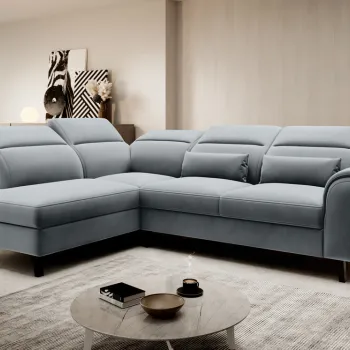 Coltar extensibil dreapta 4 locuri ELTAP, RT-04VE, Noble, 255x201x100 cm, lemn/poliester, gri imagine