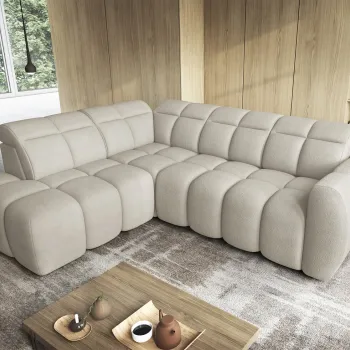 Coltar extensibil dreapta 4 locuri ELTAP, RT-18ROY, Falconn, 258x208x107 cm, lemn/poliester, bej deschis imagine