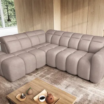 Coltar extensibil dreapta 4 locuri ELTAP, RT-20XIL, Falconn, 258x208x107 cm, lemn/poliester, maro deschis imagine