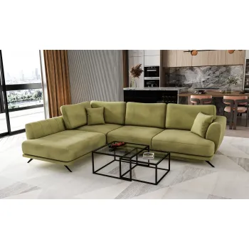 Coltar extensibil dreapta 4 locuri ELTAP, RT-33LO, Larde, 286x191x90 cm, lemn/poliester, verde imagine