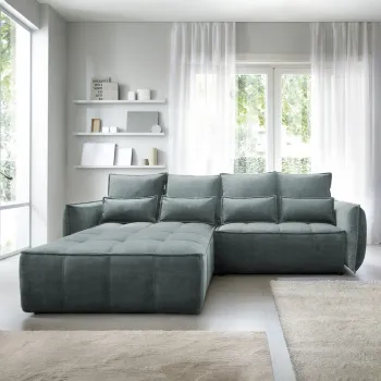 Coltar extensibil dreapta 4 locuri ELTAP, RT-38MAN, Campo, 265x196x88 cm, lemn/poliester, verde imagine