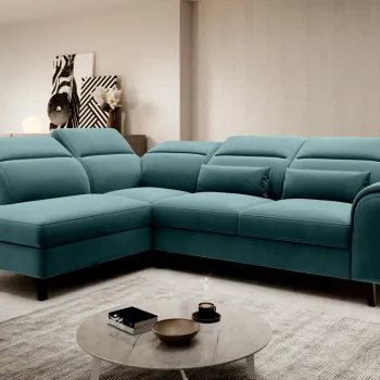 Coltar extensibil dreapta 4 locuri ELTAP, RT-38VE, Noble, 255x201x100 cm, lemn/poliester, verde imagine