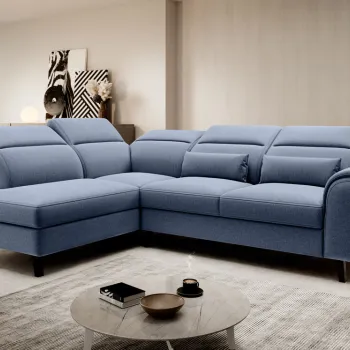 Coltar extensibil dreapta 4 locuri ELTAP, RT-40GO, Noble, 255x201x100 cm, lemn/poliester, albastru imagine