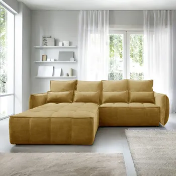 Coltar extensibil dreapta 4 locuri ELTAP, RT-45MAN, Campo, 265x196x88 cm, lemn/poliester, mustar imagine