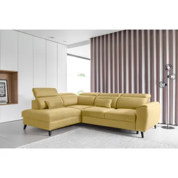 Coltar extensibil dreapta 4 locuri ELTAP, RT-45SAV, Noble, 255x201x100 cm, lemn/poliester, galben imagine