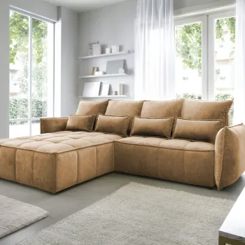 Coltar extensibil dreapta 4 locuri ELTAP, RT-45TOS, Campo, 265x196x88 cm, lemn/poliester, mustar imagine