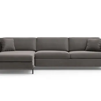 Coltar extensibil dreapta 4 locuri, Gloria, Micadoni Home, 266x170x88 cm, catifea, gri imagine