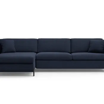 Coltar extensibil dreapta 4 locuri, Gloria, Micadoni Home, 266x170x88 cm, tesatura structurata, albastru imagine