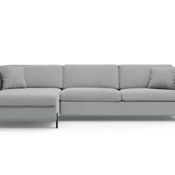 Coltar extensibil dreapta 4 locuri, Gloria, Micadoni Home, 266x170x88 cm, tesatura structurata, gri deschis imagine