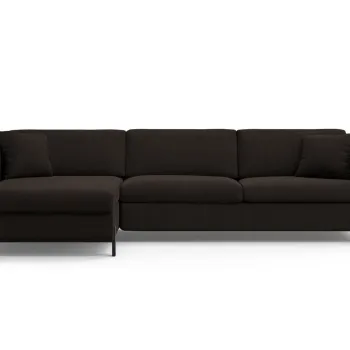 Coltar extensibil dreapta 4 locuri, Gloria, Micadoni Home, 266x170x88 cm, tesatura structurata, gri inchis imagine