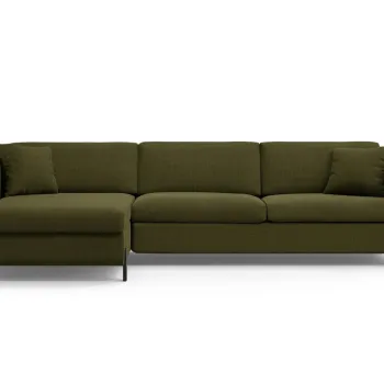 Coltar extensibil dreapta 4 locuri, Gloria, Micadoni Home, 266x170x88 cm, tesatura structurata, verde imagine