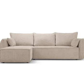 Coltar extensibil dreapta 4 locuri, Kaelle, Micadoni Home, BL, 252x165x87 cm, poliester chenille, bej imagine