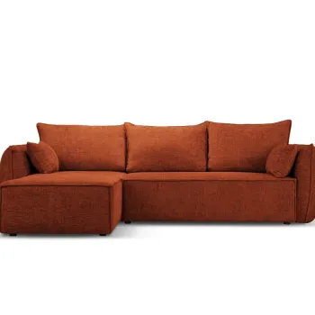 Coltar extensibil dreapta 4 locuri, Kaelle, Micadoni Home, BL, 252x165x87 cm, poliester chenille, caramiziu imagine