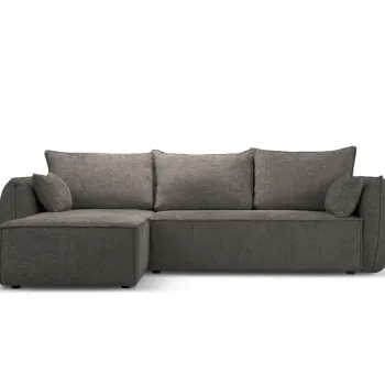 Coltar extensibil dreapta 4 locuri, Kaelle, Micadoni Home, BL, 252x165x87 cm, poliester chenille, gri imagine