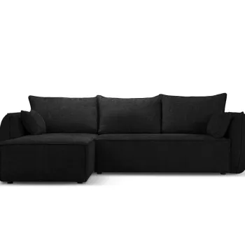 Coltar extensibil dreapta 4 locuri, Kaelle, Micadoni Home, BL, 252x165x87 cm, poliester chenille, negru imagine