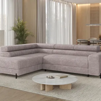 Coltar extensibil dreapta 5 locuri ELTAP, Colesio, 274x200x93 cm, lemn/poliester, gri imagine