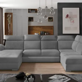Coltar extensibil dreapta 5 locuri ELTAP, Evl-50, Evanell, 336x211x102 cm, lemn/poliester, gri imagine