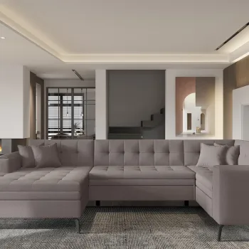 Coltar extensibil dreapta 5 locuri ELTAP, MON-RT-07SA, Montez, 340x180x93 cm, lemn/poliester, bej imagine
