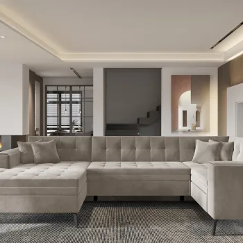 Coltar extensibil dreapta 5 locuri ELTAP, MON-RT-18SO, Montez, 340x180x93 cm, lemn/poliester, bej imagine
