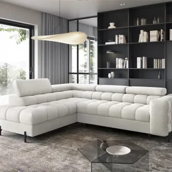 Coltar extensibil dreapta 5 locuri ELTAP, RT-01AMO, Ferucce, 276x200x93 cm, lemn/poliester, alb imagine