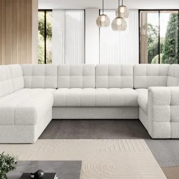 Coltar extensibil dreapta 5 locuri ELTAP, RT-01ROY, Blewett, 299x198x82 cm, lemn/poliester, alb imagine