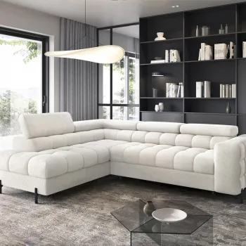 Coltar extensibil dreapta 5 locuri ELTAP, RT-01ROY, Ferucce, 276x200x93 cm, lemn/poliester, alb imagine