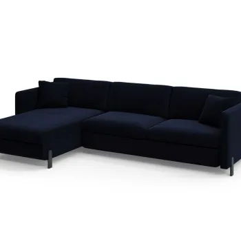 Coltar extensibil dreapta 5 locuri, Gloria, Micadoni Home, 286x170x88 cm, catifea, albastru regal imagine