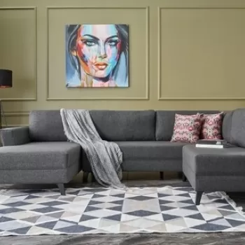 Coltar extensibil Eris, Balcab Home, 300x78x80 cm, lemn, antracit imagine