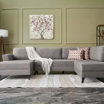 Coltar extensibil Eris, Balcab Home, 300x78x80 cm, lemn, maro imagine