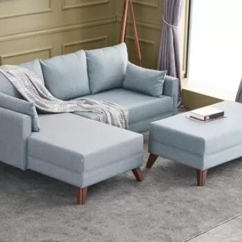 Coltar extensibil pe stanga Bella Mini Kose, Balcab Home, 205x140x85 cm, lemn, maro imagine