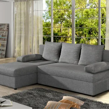 Coltar extensibil reversibil 3 locuri, ELTAP, Gino, 201x143x90 cm, lemn/poliester, gri imagine