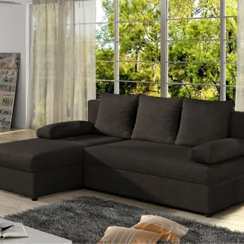 Coltar extensibil reversibil 3 locuri, ELTAP, Gino, 201x143x90 cm, lemn/poliester, maro imagine