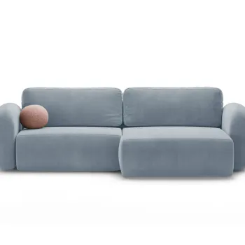 Coltar extensibil reversibil 4 locuri, Tonale, Cosmopolitan Design, 262x149x88 cm, catifea, albastru gri imagine