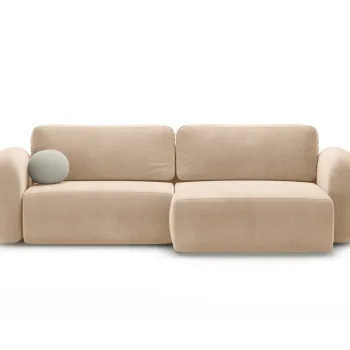 Coltar extensibil reversibil 4 locuri, Tonale, Cosmopolitan Design, 262x149x88 cm, catifea, bej migdala imagine