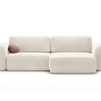 Coltar extensibil reversibil 4 locuri, Tonale, Cosmopolitan Design, 262x149x88 cm, catifea, ivoriu imagine